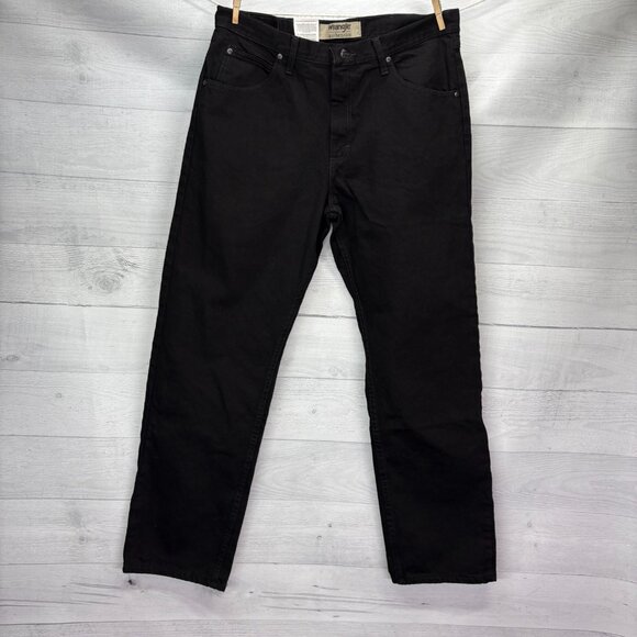 NEW Wrangler Authentics Jeans Black Straight Fit Denim Pants ZM200BK Size 34x32 - Picture 2 of 11